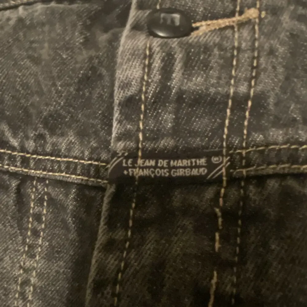 Marithé François Girbaud Men’s Black Wash Denim Straight Jeans Distressed